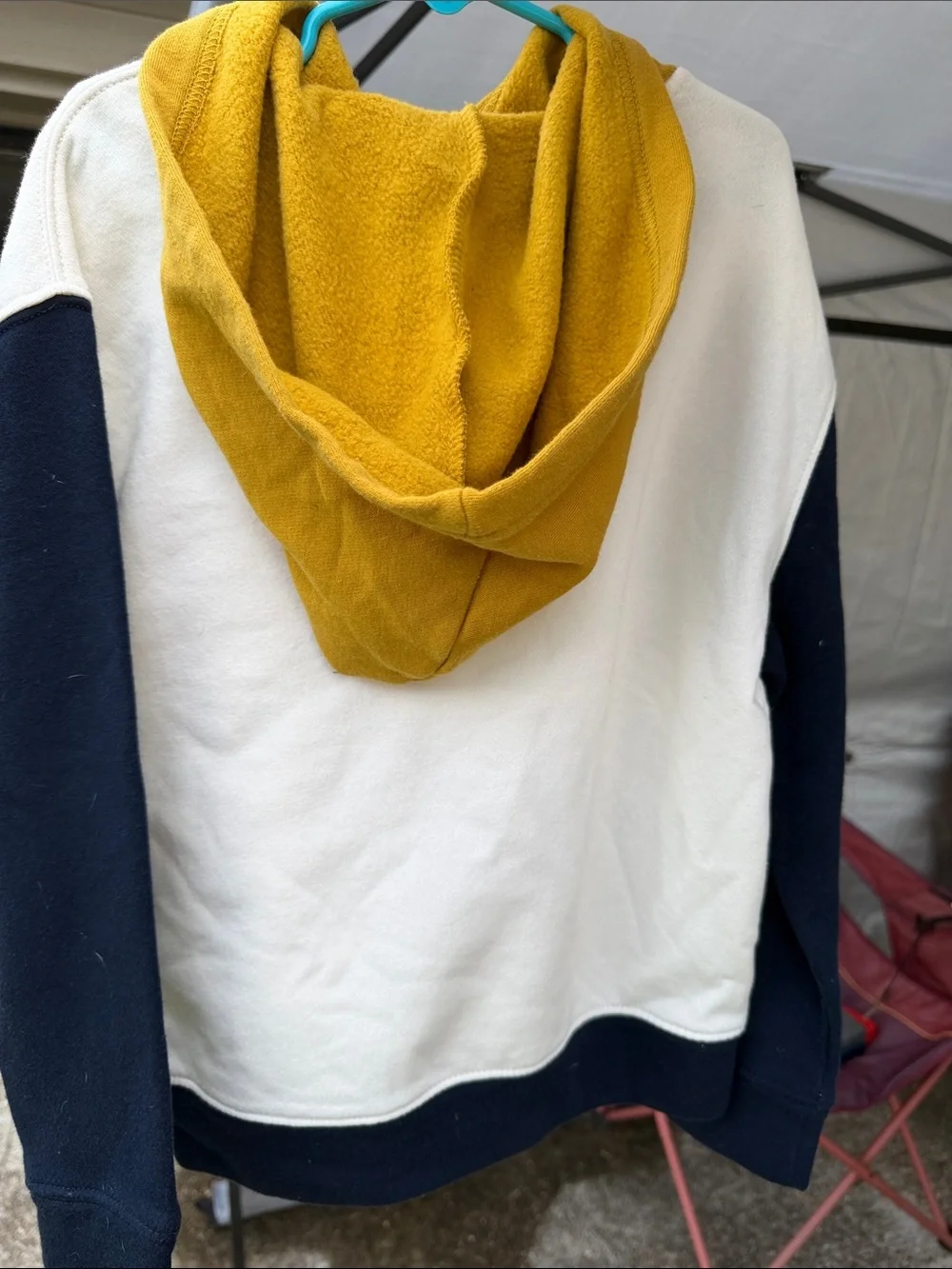 Old Navy Colorblock Hoodie - White, Navy & Mustard